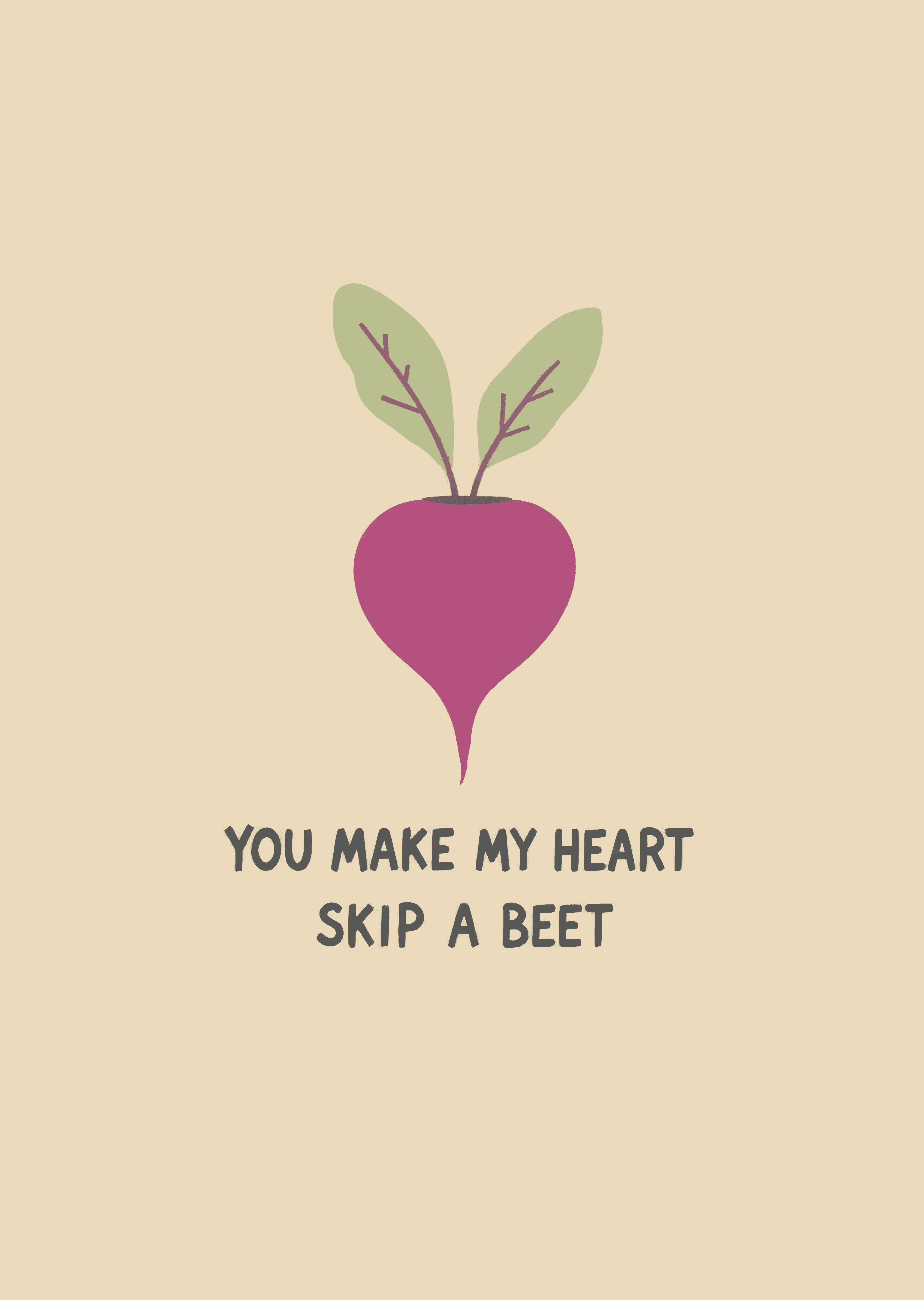 Funny Greeting Card Beetroot Illustration