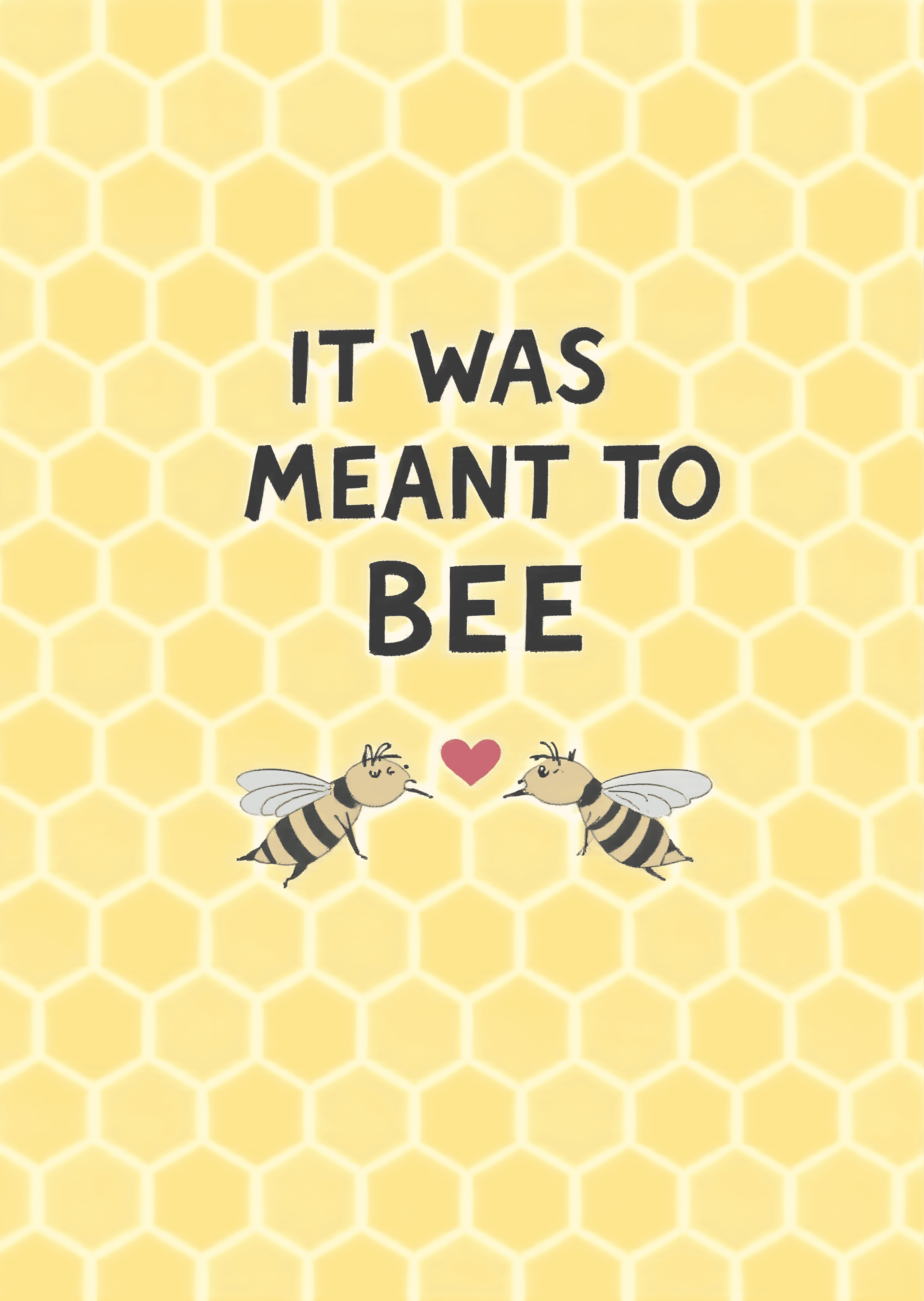 Funny Bee Greeting Card Cute Romantic Design