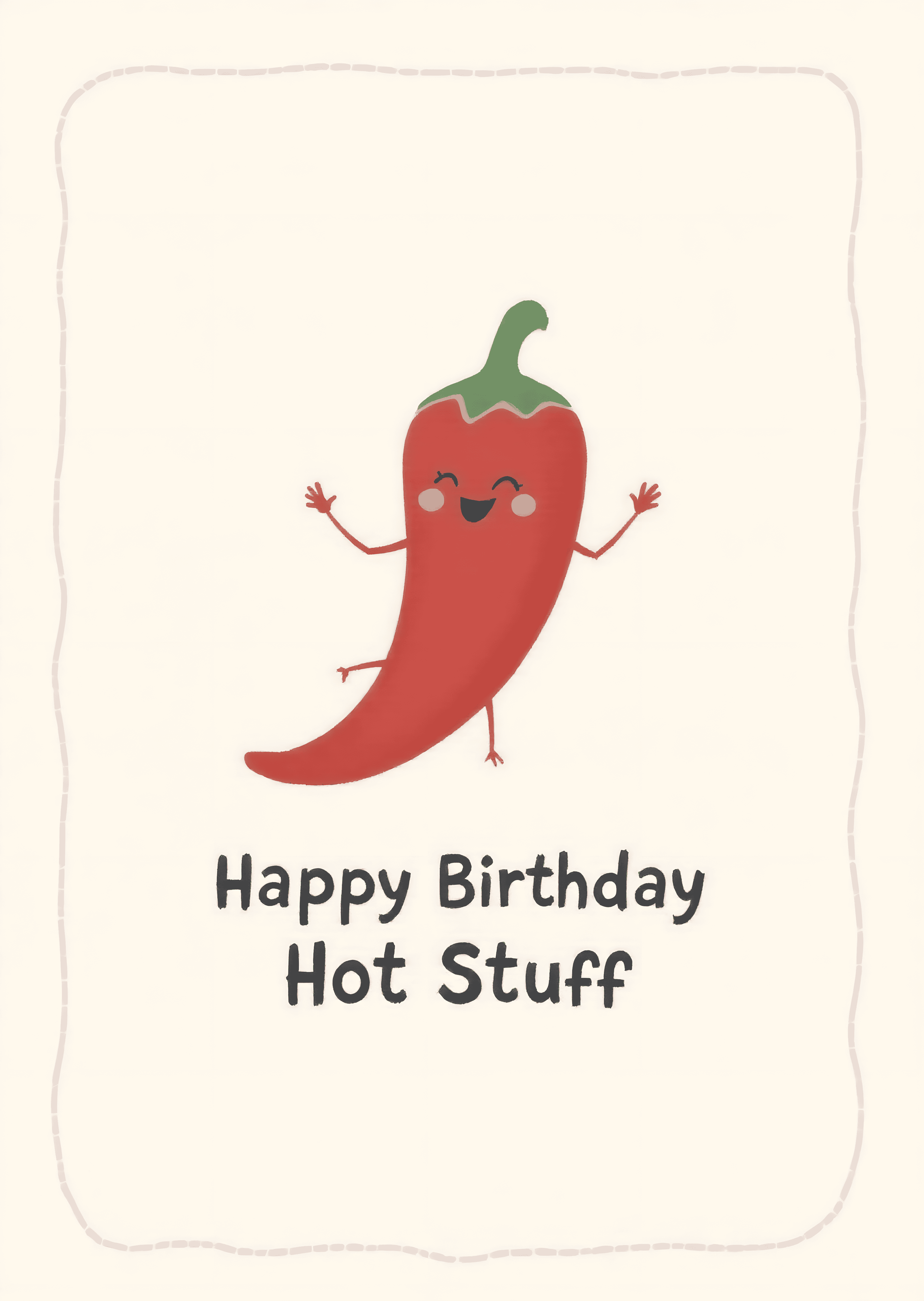 Funny Birthday Greeting Card Cute Pepper Design