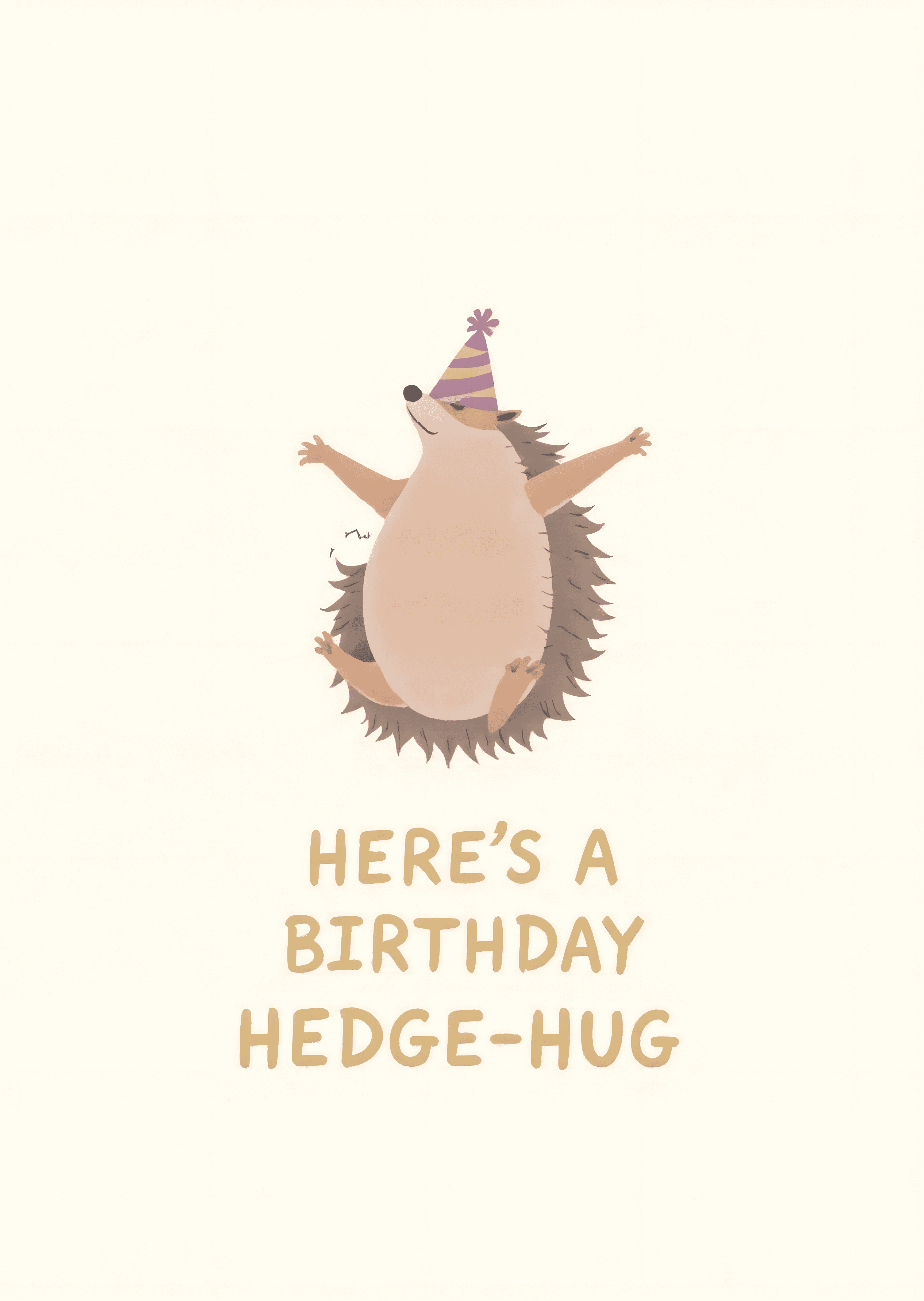 Funny Birthday Card Cute Party Hedgehog Design