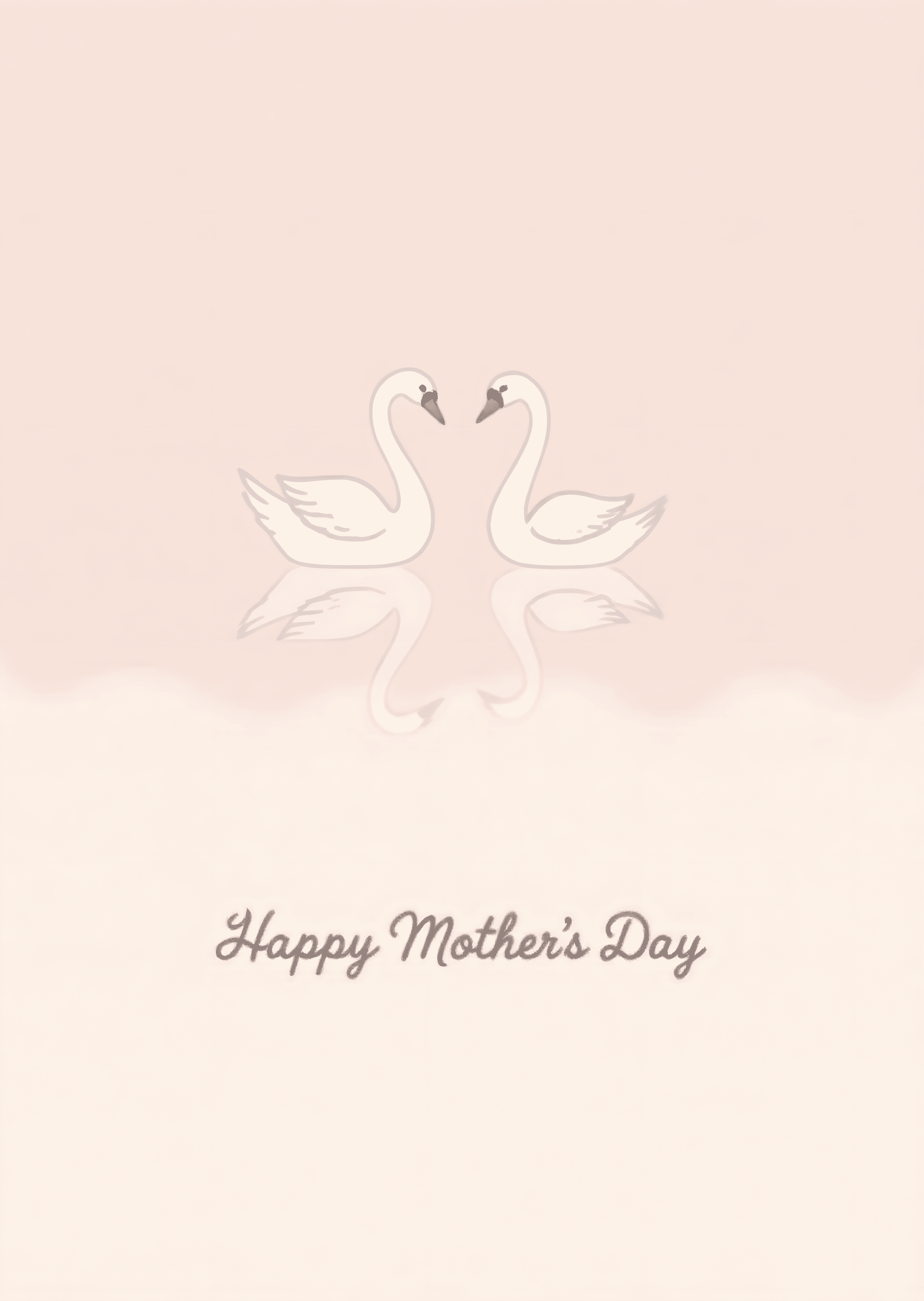 Mothers Day Card Elegant Swans Design