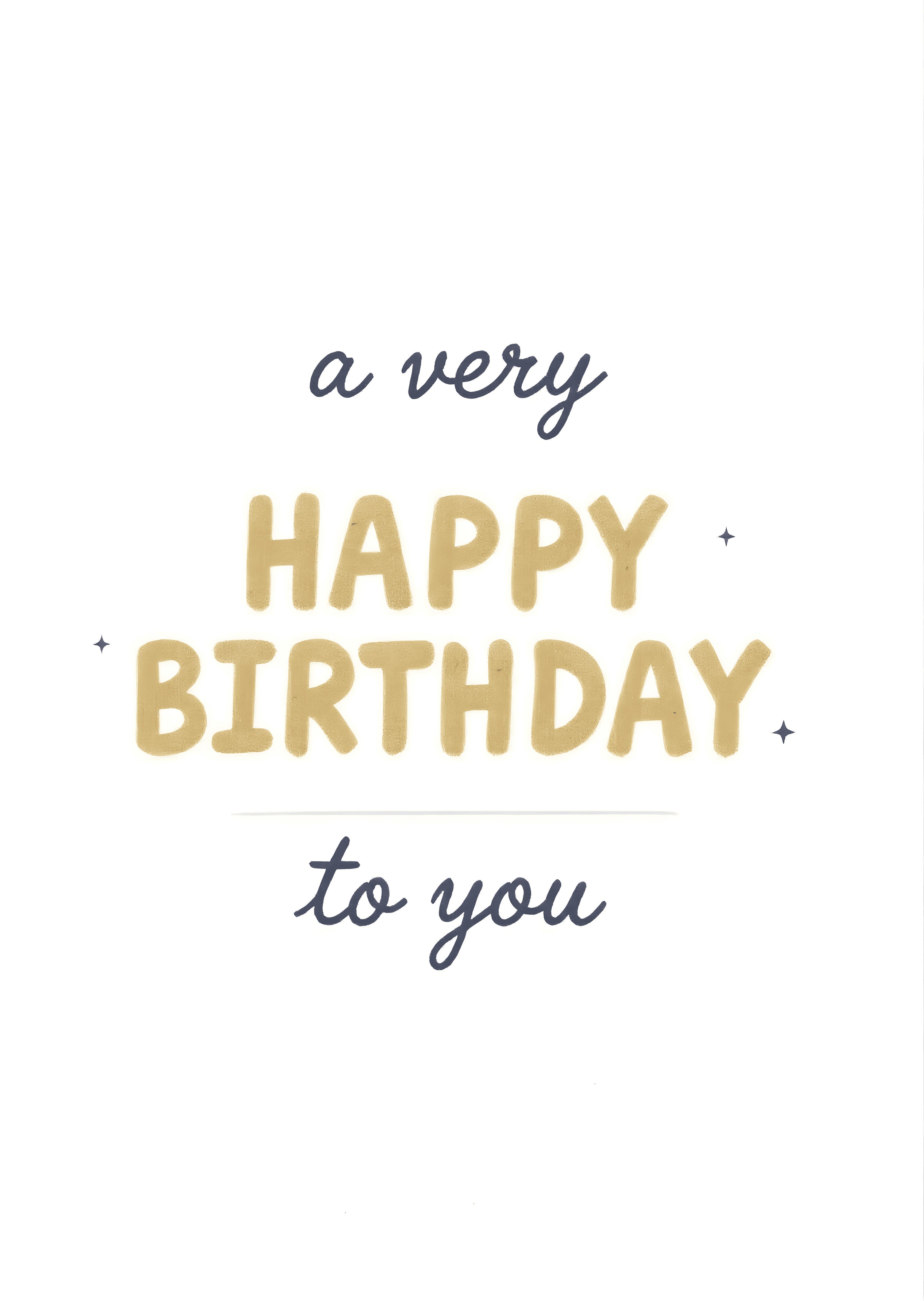 Happy Birthday Greeting Card Modern Gold Typography