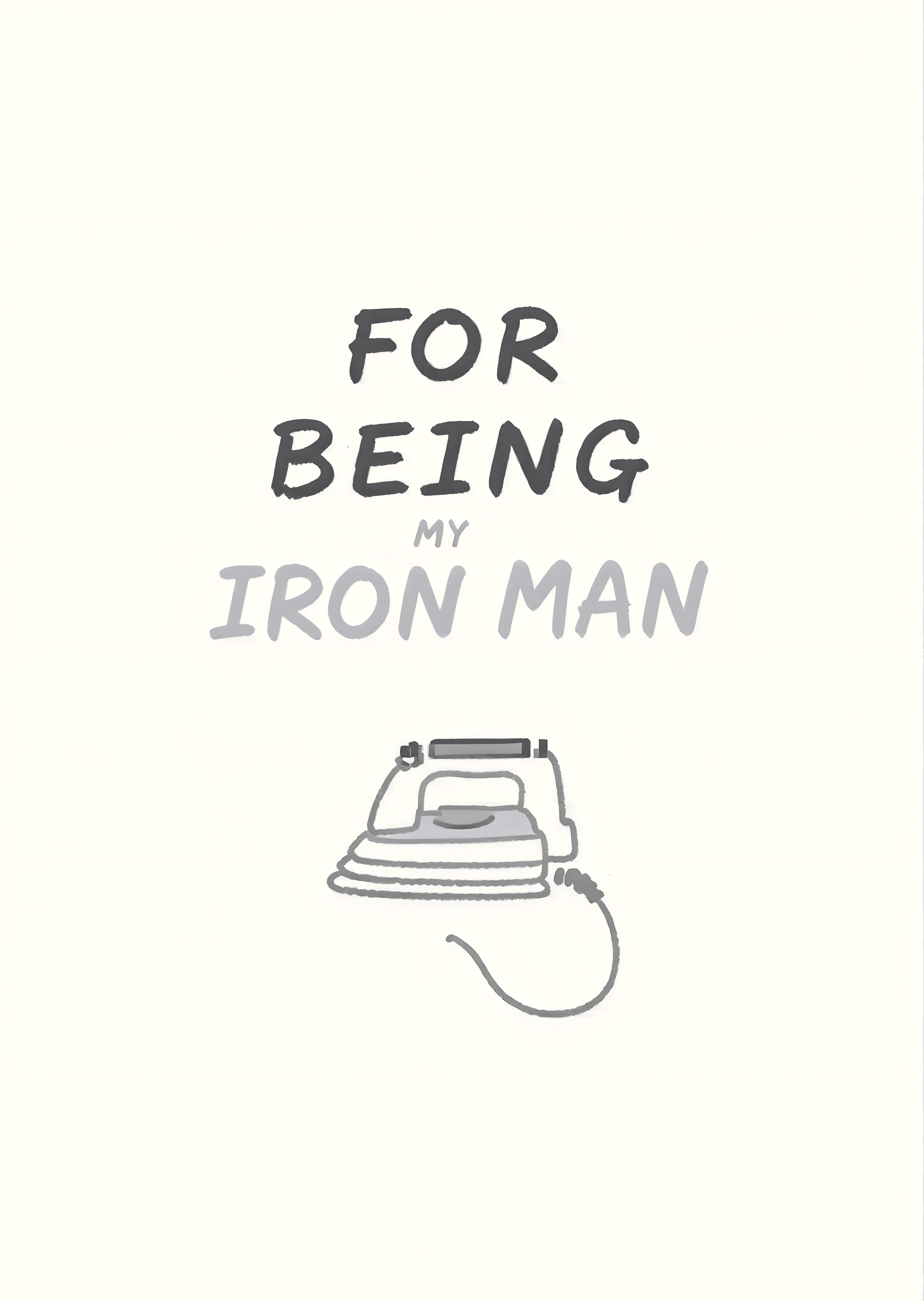 Funny Greeting Card with Iron Pun for Him