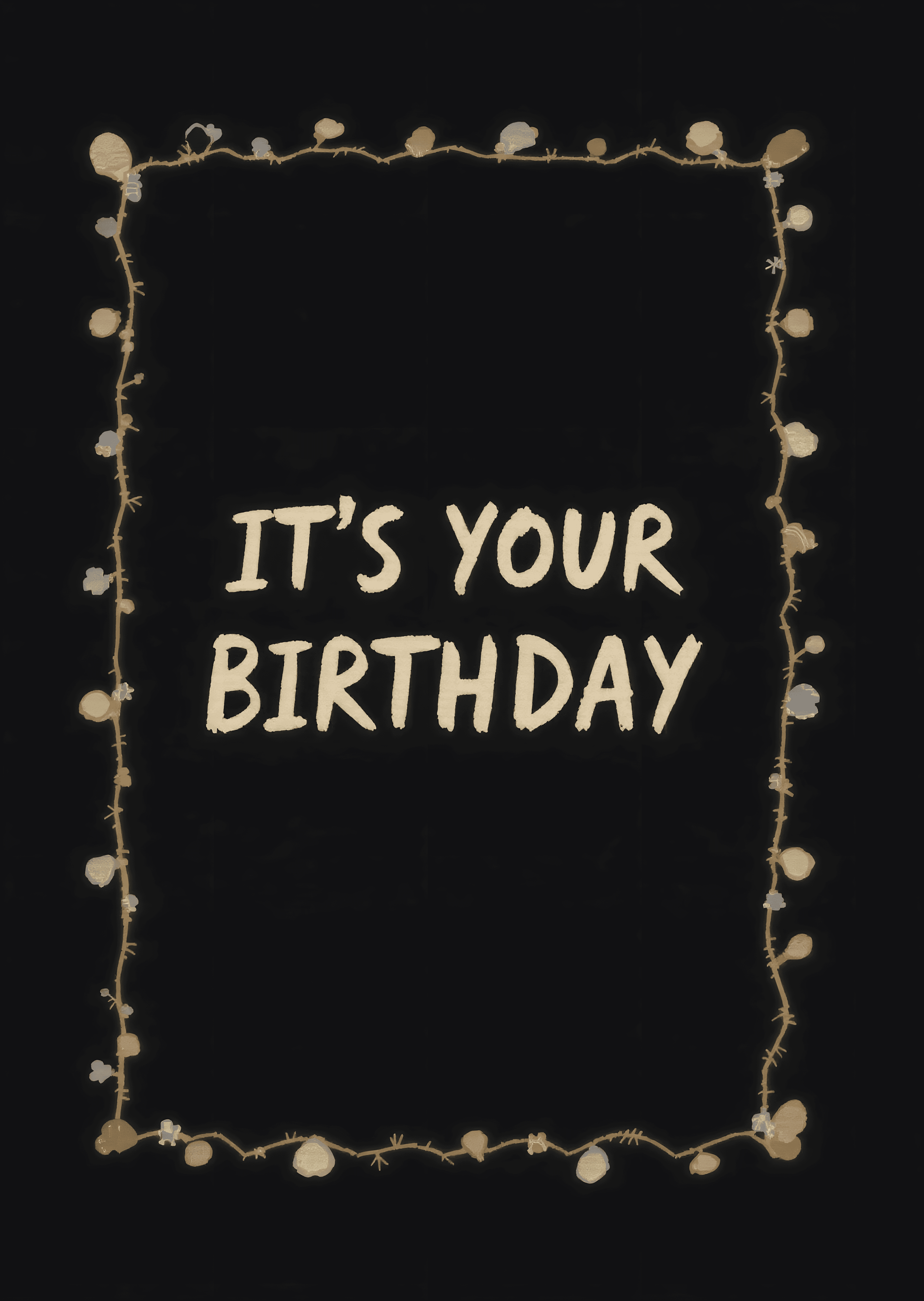 Funny Birthday Card Boho Floral Border